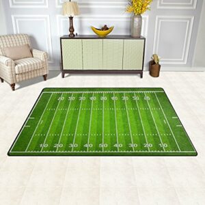 WellLee Sports Area Rug,Standard American Football Field Floor Rug Non-Slip Doormat for Living Dining Dorm Room Bedroom Decor 60x39 Inch