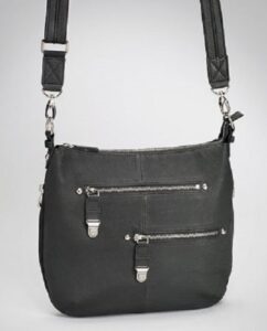 gtm gun tote’n mamas concealed carry chrome zip handbag, black, small