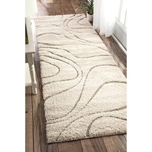 nuloom carolyn cozy soft & plush shag runner rug, 2 ft 8 in x 8 ft, cream