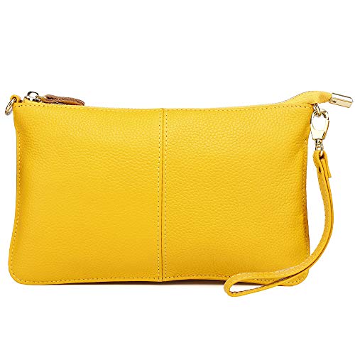 ASDSSRY Women Genuine Leather Wristlet Clutch Wallet Purses Ladies Small Crossbody Shoulder Bag For Party Wedding