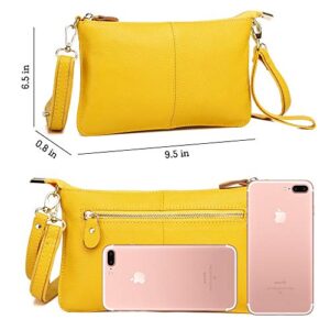 ASDSSRY Women Genuine Leather Wristlet Clutch Wallet Purses Ladies Small Crossbody Shoulder Bag For Party Wedding