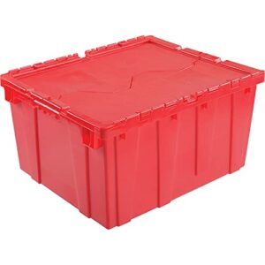 monoflo global industrial distribution container with hinged lid 23-3/4×19-1/4×12-1/2 red