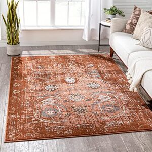 well woven elle copper persian vintage shiraz (3’11” x 5’3″) area rug red distressed rust modern oriental carpet