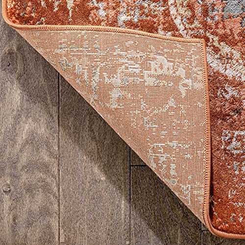 Well Woven Elle Copper Persian Vintage Shiraz (3'11" x 5'3") Area Rug Red Distressed Rust Modern Oriental Carpet