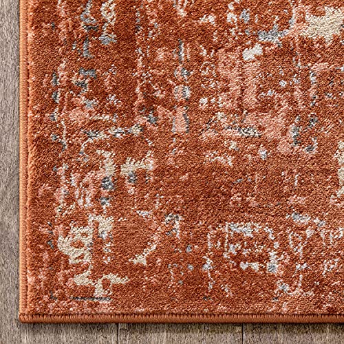 Well Woven Elle Copper Persian Vintage Shiraz (3'11" x 5'3") Area Rug Red Distressed Rust Modern Oriental Carpet