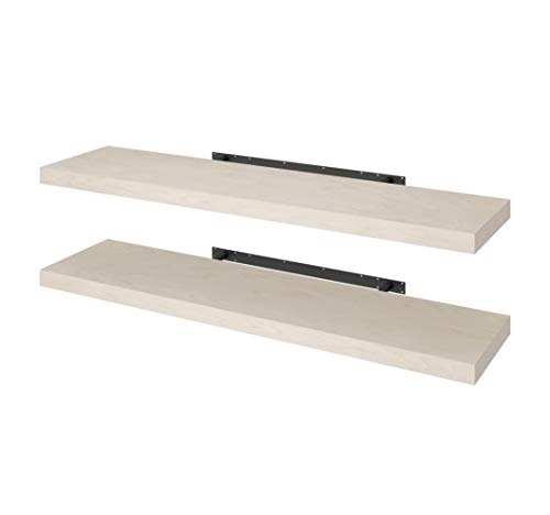 Bestar Universel 12W Set of 48W x 12D Floating Shelves in Natural Yellow Birch