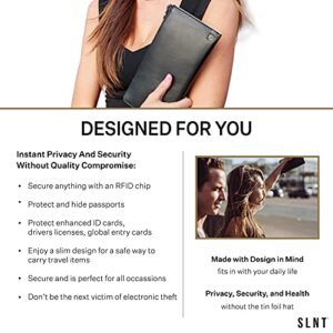 Silent Pocket RFID Blocking Leather Clutch Handbag Perfect For Protecting Credit Card Data And Preventing Identity Theft