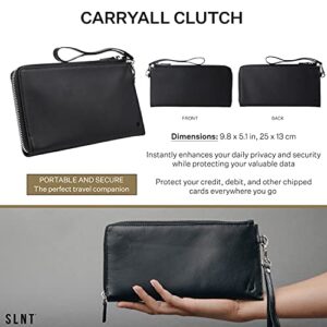 Silent Pocket RFID Blocking Leather Clutch Handbag Perfect For Protecting Credit Card Data And Preventing Identity Theft