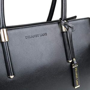 DELANEY LANE - The Bella Handbag - Quality Designer Purse for Women - Detachable Shoulder Strap (Black)