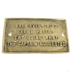 tg,llc treasure gurus solid brass ships plaque listen to the captain!