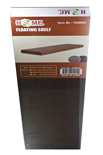 UNIWARE FS40001 Wood Floating Wall Shelf, Walnut