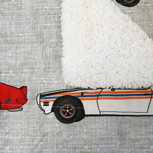 Lush Decor Lush Décor Race Cars Sherpa Throw Blanket, 60" x 50", Blue & Orange