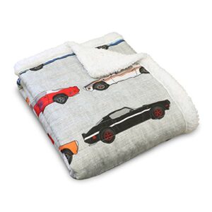 Lush Decor Lush Décor Race Cars Sherpa Throw Blanket, 60" x 50", Blue & Orange