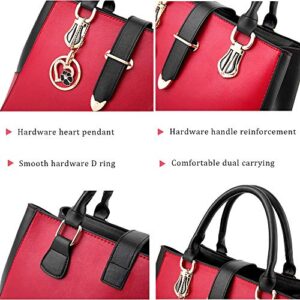 Segater® Women Handbags Work Shoulder Bag Ladies Tote PU Leather Hobo Satchel with Heart Pendant