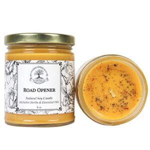 road opener spell candle by art of the root | herbs & essential oils, natural soy wax | abre camino | new opportunities, beginnings & removing obstacles rituals | wiccan & pagan