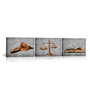 homeoart lawyer office decor painting black and white canvas prints framed ready to hang 12″x16″x3 panels