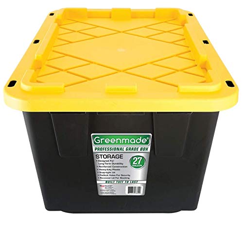 Tough Polypropylene Plastic 27 Gal. Storage Tote in Black