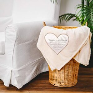 Pavilion Gift Company Forever in Our Hearts-50x60 Super Soft Royal Plush Throw Blanket, Cream