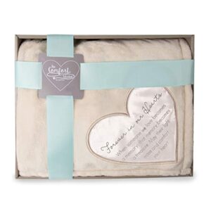 Pavilion Gift Company Forever in Our Hearts-50x60 Super Soft Royal Plush Throw Blanket, Cream