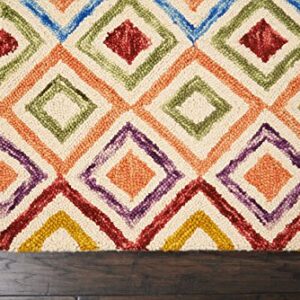 Nourison Vivid Tribal Ivory 4' x 6' Area -Rug, Easy -Cleaning, Non Shedding, Bed Room, Living Room, Dining Room, Kitchen (4x6)