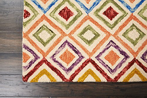 Nourison Vivid Tribal Ivory 4' x 6' Area -Rug, Easy -Cleaning, Non Shedding, Bed Room, Living Room, Dining Room, Kitchen (4x6)