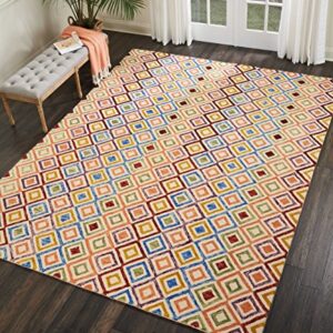 Nourison Vivid Tribal Ivory 4' x 6' Area -Rug, Easy -Cleaning, Non Shedding, Bed Room, Living Room, Dining Room, Kitchen (4x6)