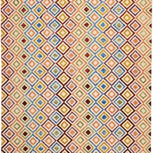 Nourison Vivid Tribal Ivory 4' x 6' Area -Rug, Easy -Cleaning, Non Shedding, Bed Room, Living Room, Dining Room, Kitchen (4x6)