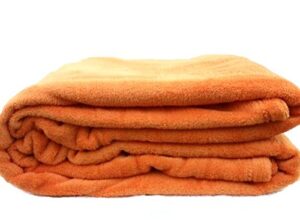 empire coral fleece super soft solid throw blankets (queen, orange)