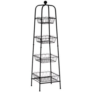 fox valley traders 4-tier metal basket stand for storage and organization, one size fits all