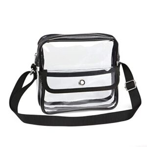 HULISEN Clear Crossbody Purse, Stadium Approved Clear Purse with Front Extra Pocket for Concert