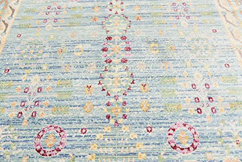 Unique Loom Austin Collection Traditional Border, Floral, Vintage Area Rug, 8' 0" x 10' 0", Blue/Green