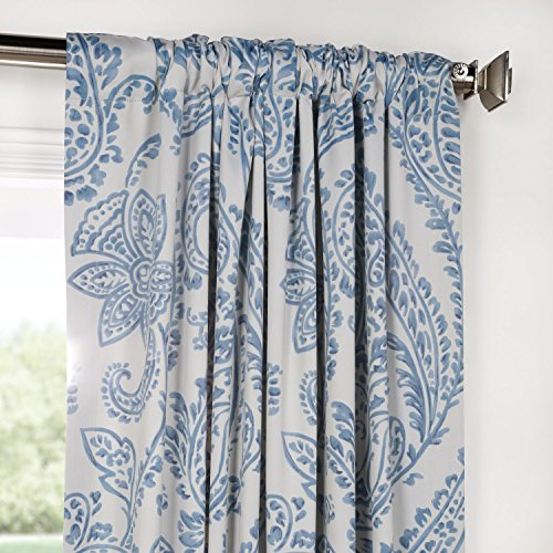 HPD Half Price Drapes Printed Room Darkening Curtains for Bedroom, Living Room 50 X 63 (1 Panel), BOCH-KC16072-63, Tea Time China Blue