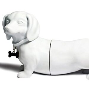 Danya B. Decorative Dachshund Bookend Set in White, Great Gift for The Dog Fan, Home or Office Bookcase Décor, Display Shelves or for Pet Store Owner or Groomer