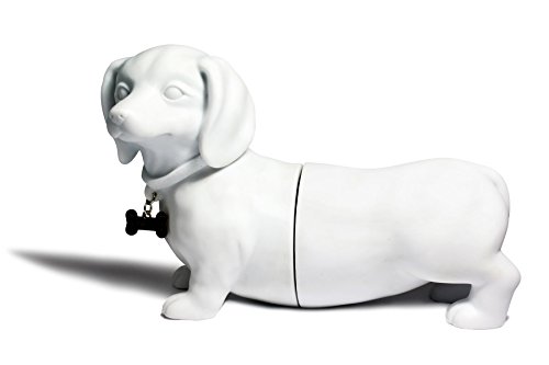 Danya B. Decorative Dachshund Bookend Set in White, Great Gift for The Dog Fan, Home or Office Bookcase Décor, Display Shelves or for Pet Store Owner or Groomer