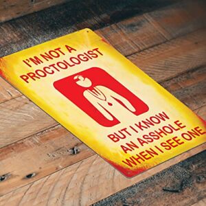 Metal Tin Sign Proctologist Sign Funny Bar Pub Home Vintage Retro TS104