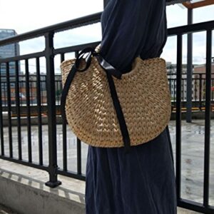 Woven Straw Bags, Summer Beach Tote Bag for Women, Straw Top-handle Handbag