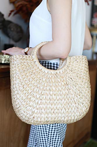 Woven Straw Bags, Summer Beach Tote Bag for Women, Straw Top-handle Handbag