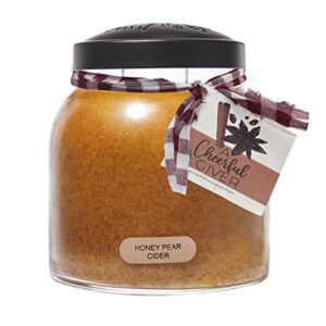 A Cheerful Giver — Honey Pear Cider - 34oz Papa Scented Candle Jar with Lid - Keepers of the Light - 155 Hours of Burn Time, Gift for Women, Orange