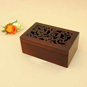 18 Note Antique Engraved Hand Crank Wooden Musical Box With Silver-plating Movement in,Music Gift Box (Silver Movement/Edelweiss)