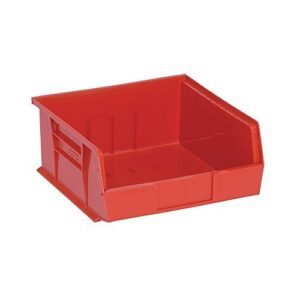 quantum qus235 plastic storage stacking ultra bin, 10-inch by 11-inch by 5-inch, red, case of 6 by quantum storage systems
