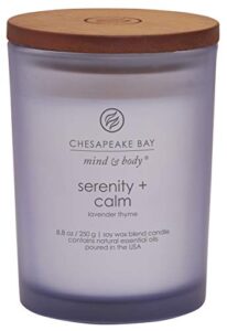 chesapeake bay candle scented candle, serenity + calm (lavender thyme), medium jar