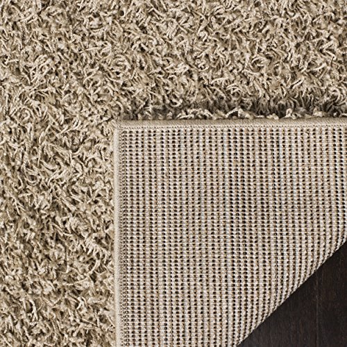 SAFAVIEH Athens Shag Collection 9' x 12' Beige SGA119G Non-Shedding Living Room Bedroom Dining Room Entryway Plush 1.5-inch Thick Area Rug