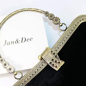Jan&Dee Women Silk Velvet Evening Handbag Party Bridal Clutch Purse Shoulder Cross Body Bag Top Handle
