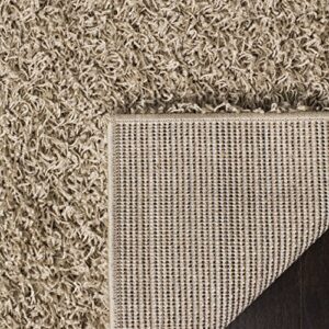 SAFAVIEH Athens Shag Collection 6' x 9' Beige SGA119G Non-Shedding Living Room Bedroom Dining Room Entryway Plush 1.5-inch Thick Area Rug