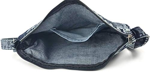 Denim Indigo Hobo Cross Body Bag Womens Shoulder Bag (Indigo)