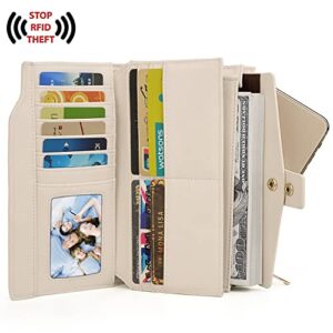 UTO Wallets for Women Wristlet RFID Large Capacity PU Leather Clutch Card Holder Organizer Ladies Purse Strap 459