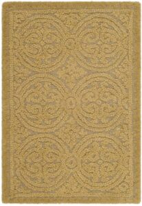 safavieh cambridge collection 2′ x 3′ light gold / dark gold cam233a handmade moroccan premium wool accent rug