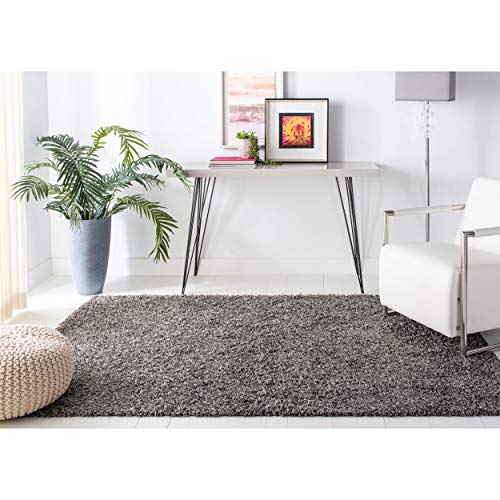 SAFAVIEH Athens Shag Collection 9' x 12' Dark Grey SGA119C Non-Shedding Living Room Bedroom Dining Room Entryway Plush 1.5-inch Thick Area Rug