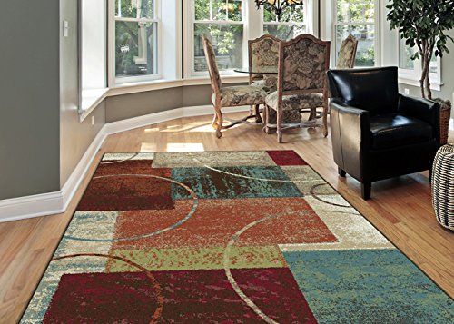 Conner Contemporary Abstract Multi-Color 3-Piece Area Rug Set, 3-Piece Set