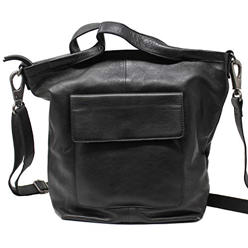 Latico Leathers Bianca Leather Tote Bag for Women (Black) - Made From 100% Authentic Leather Handcrafted by Artisans - Top Handle Crossbody Bag Versatile Women Purses and Handbags for Work & School